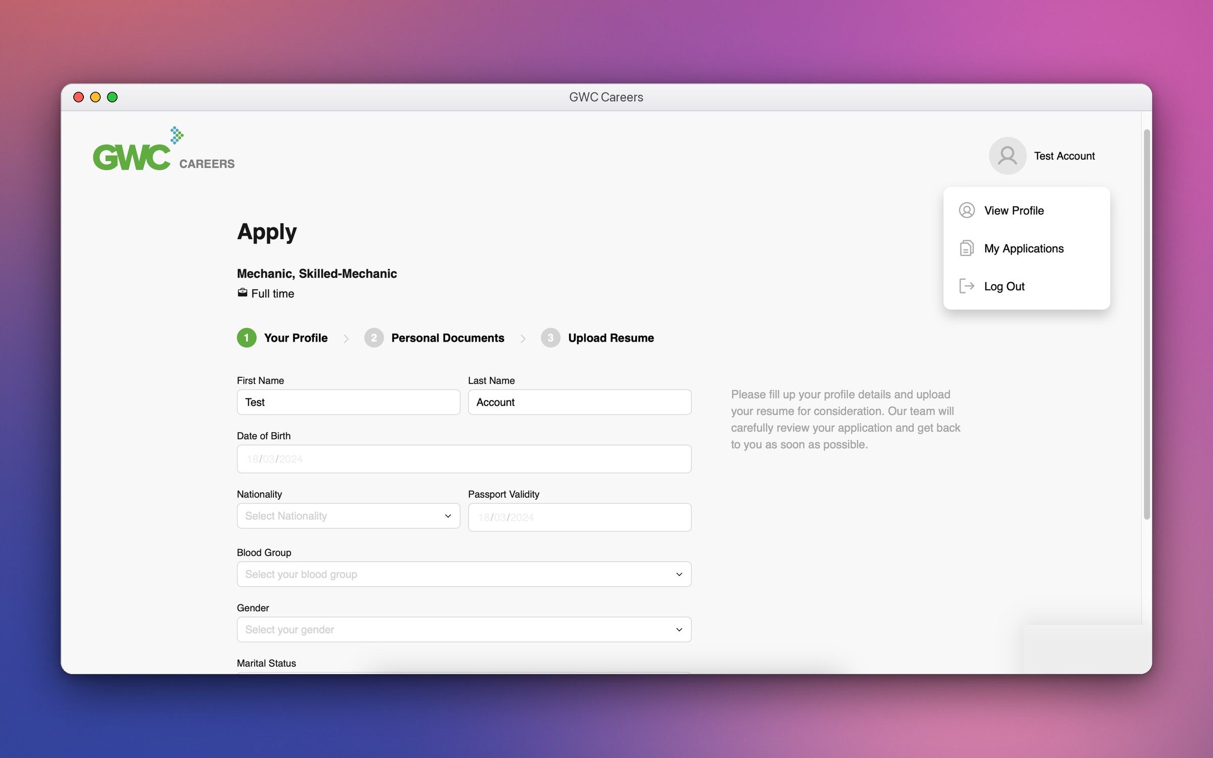 GWC Careers Portal